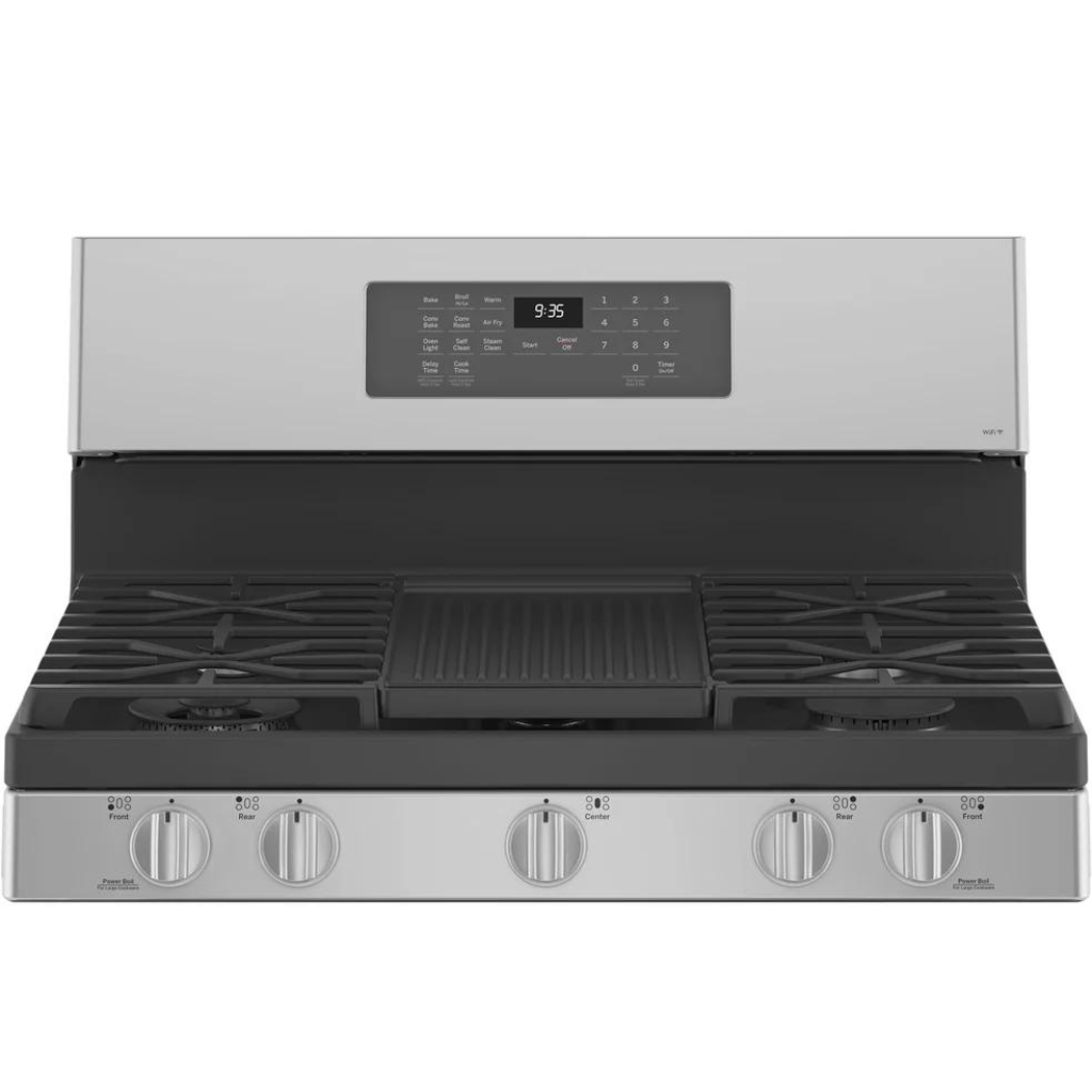 30 In Free-Standing Self Clean Gas Fingerprint Resistant Range with No Preheat Air Fry